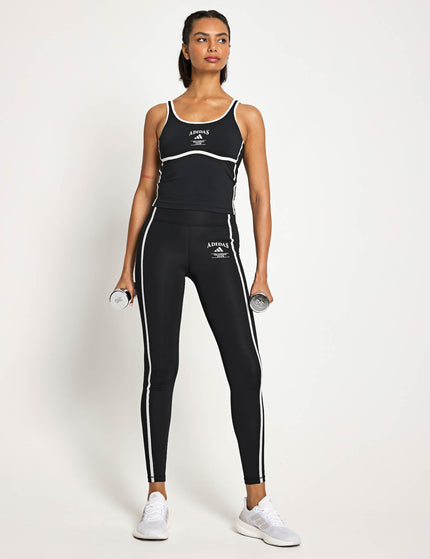 adidas Heritage Tank Top With Integrated Low Support Bra - Black/Chalk Whiteimages5- The Sports Edit