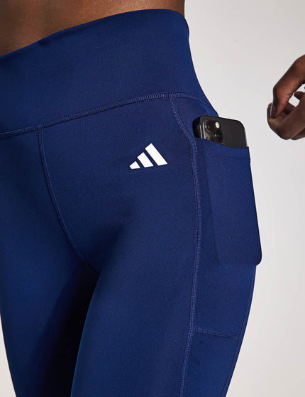 adidas Optime Essentials Stash Pocket Full-Length Leggings - Dark Blue/Whiteimages3- The Sports Edit