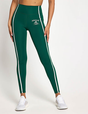 Optime Heritage 7/8 Leggings - Collegiate Green/Chalk White