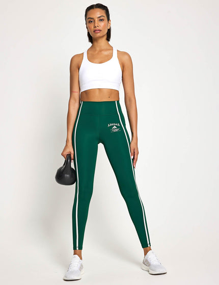 adidas Optime Heritage 7/8 Leggings - Collegiate Green/Chalk Whiteimage5- The Sports Edit