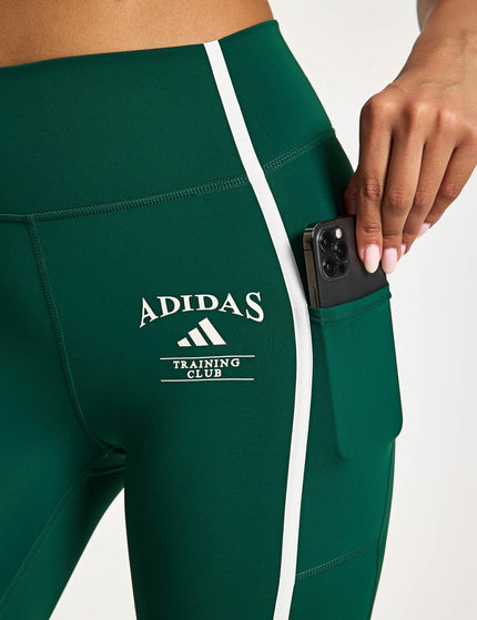 adidas Optime Heritage 7/8 Leggings - Collegiate Green/Chalk Whiteimage4- The Sports Edit