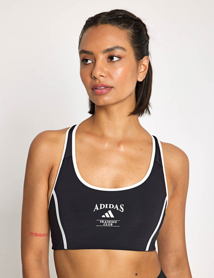 adidas Powerimpact Medium Support Heritage Bra - Black/Chalk Whiteimage1- The Sports Edit