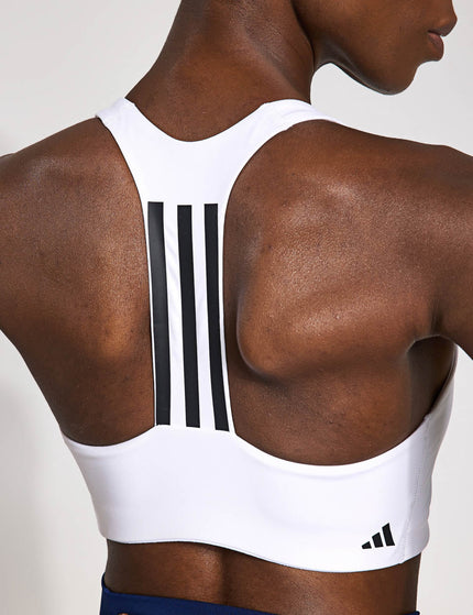 adidas Powerimpact Training Medium-Support 3-Stripes Bra - Whiteimage3- The Sports Edit