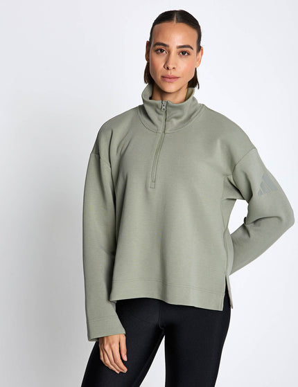 adidas Soft Lux Quarter-Zip - Silver Pebbleimages4- The Sports Edit