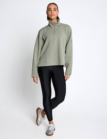 adidas Soft Lux Quarter-Zip - Silver Pebbleimages1- The Sports Edit