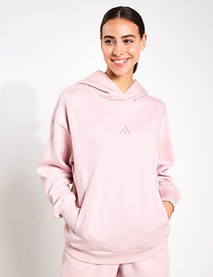 adidas ALL SZN Fleece Loose Hoodie - Sandy Pinkimage1- The Sports Edit