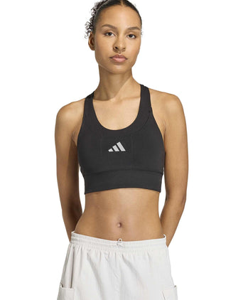 adi365 Running Pocket Medium Support Bra - Black