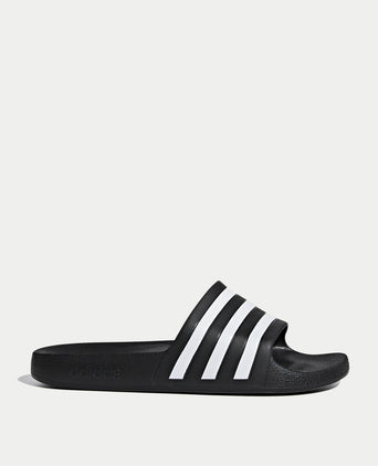 Adilette Aqua Slides - Dark Blue/Cloud White