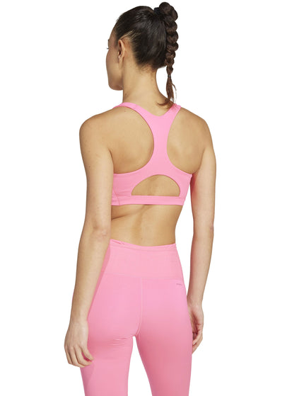 adidas Adizero Essentials Run Medium Support Bra - Lucid Pinkimage2- The Sports Edit