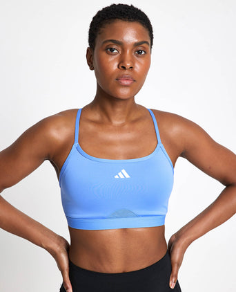 Aeroreact Training 3-Stripes Bra - Blue Fusion