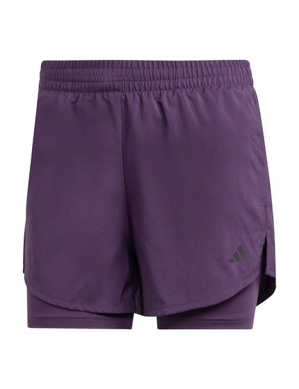 adidas AEROREADY Made For Training Minimal Two-In-One Shorts - Aurora Plum/Blackimage6- The Sports Edit