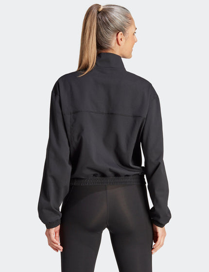 adidas AEROREADY Train Essentials Woven Quarter-Zip Track Jacket - Black/Whiteimages2- The Sports Edit