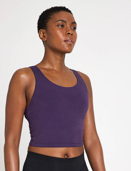 adidas All Me Medium Support Bra Tank Top - Aurora Plumimages1- The Sports Edit