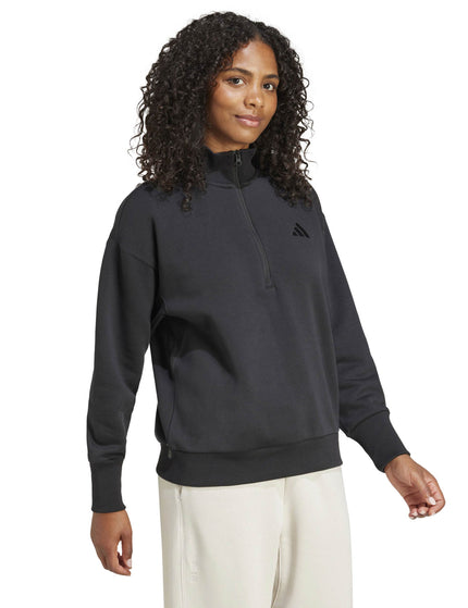 adidas ALL SZN Fleece Loose Quarter-Zip Sweatshirt - Blackimage5- The Sports Edit