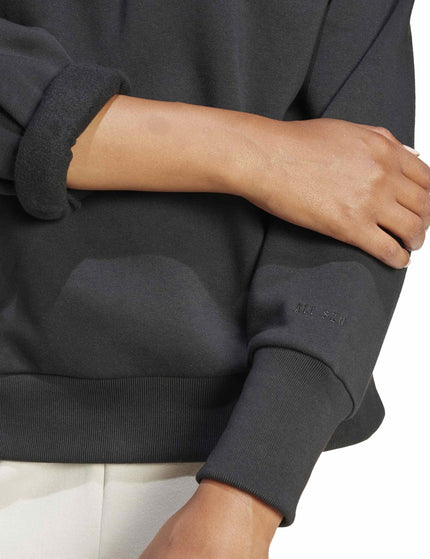 adidas ALL SZN Fleece Loose Quarter-Zip Sweatshirt - Blackimage4- The Sports Edit