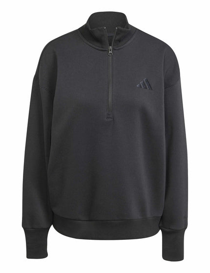 adidas ALL SZN Fleece Loose Quarter-Zip Sweatshirt - Blackimage6- The Sports Edit