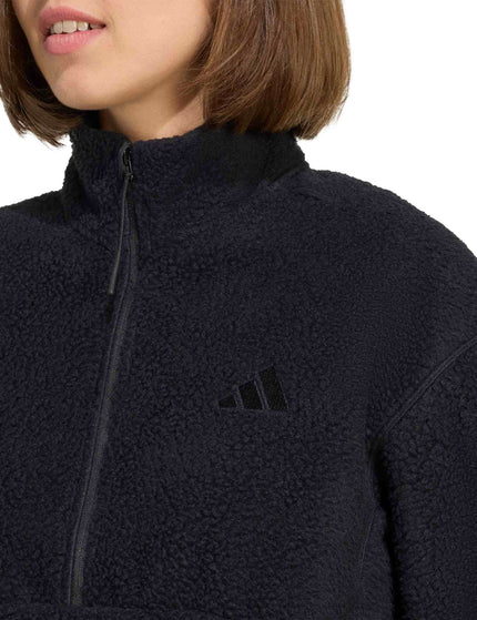 adidas City Tech High Pile Fleece Half-Zip Jacket - Blackimage3- The Sports Edit
