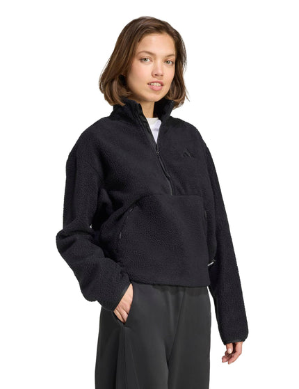 adidas City Tech High Pile Fleece Half-Zip Jacket - Blackimage5- The Sports Edit