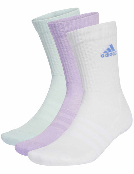 adidas Cushioned Crew Socks 3 Pairs - Powder Plum/White/Halo Mintimage1- The Sports Edit