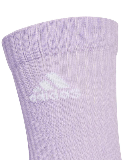 adidas Cushioned Crew Socks 3 Pairs - Powder Plum/White/Halo Mintimage4- The Sports Edit