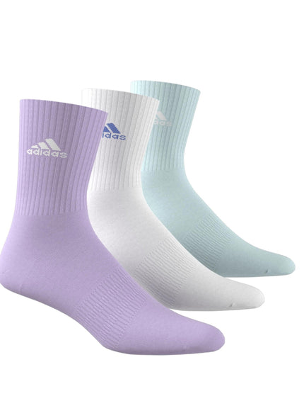 adidas Cushioned Crew Socks 3 Pairs - Powder Plum/White/Halo Mintimage2- The Sports Edit