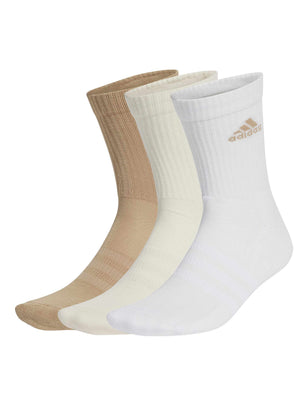 Cushioned Crew Socks 3 Pairs - White/Wonder White/Warm Sandstone