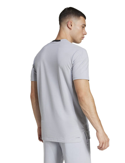 adidas Designed 4 Training 3-Stripes Tee - Halo Silverimages2- The Sports Edit