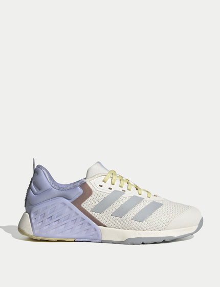 adidas Dropset 3 Strength Training Shoes - Chalk White/Halo Silver/Violet Toneimage1- The Sports Edit