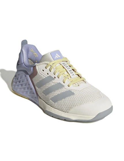 adidas Dropset 3 Strength Training Shoes - Chalk White/Halo Silver/Violet Toneimage2- The Sports Edit