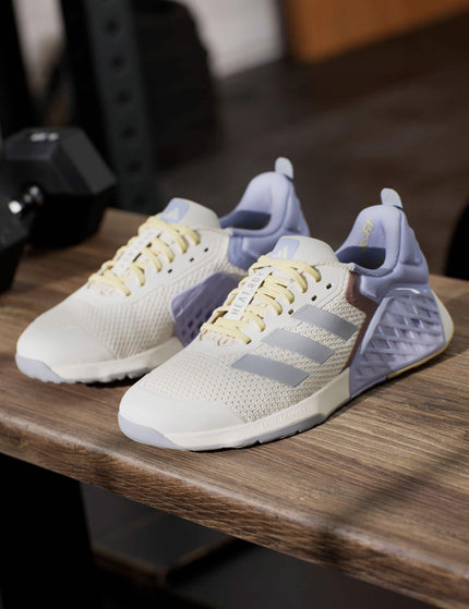 adidas Dropset 3 Strength Training Shoes - Chalk White/Halo Silver/Violet Toneimage8- The Sports Edit
