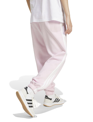 Essentials 3-Stripes Fleece Loose-Fit Joggers - Clear Pink/White