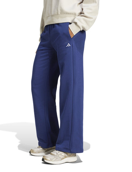 adidas Essentials Small Logo Feel Cozy Open-Hem Joggers - Dark Blue/Whiteimage1- The Sports Edit