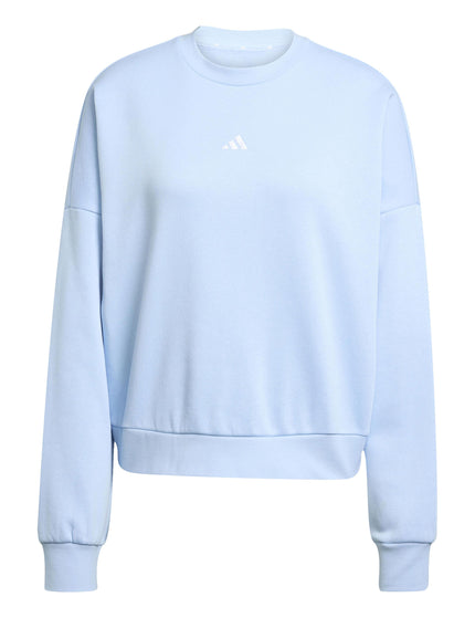 adidas Essentials Small Logo Feelcozy Sweatshirt - Glow Blue/Whiteimages6- The Sports Edit
