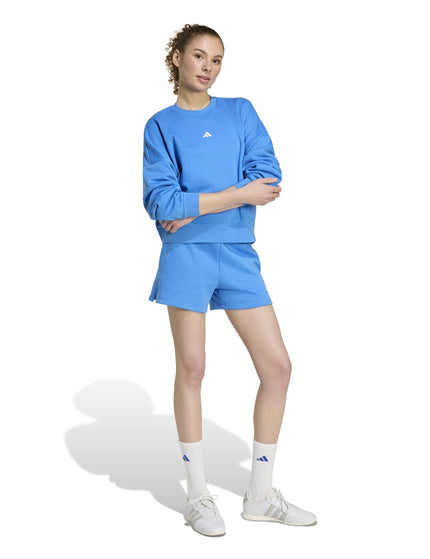 adidas Essentials Small Logo Feelcozy Sweatshirt - Ray Blue/Whiteimages5- The Sports Edit