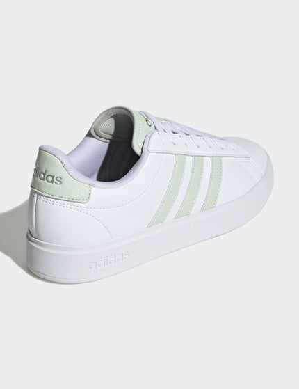 adidas Grand Court 2.0 Shoes - Cloud White/Linen Green/Matte Silverimage3- The Sports Edit