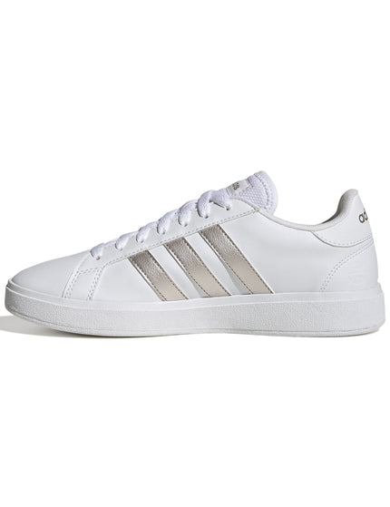 adidas Grand Court Base 2.0 Shoes - Cloud White/Platinum Metallicimages4- The Sports Edit