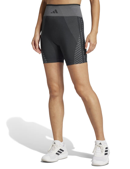 adidas Knitted Training 5" Leggings - Black/Grey Siximage1- The Sports Edit