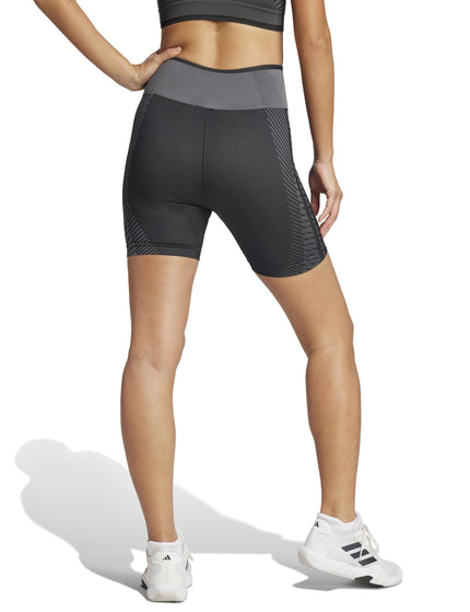adidas Knitted Training 5" Leggings - Black/Grey Siximage2- The Sports Edit