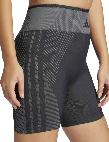 adidas Knitted Training 5" Leggings - Black/Grey Siximage3- The Sports Edit