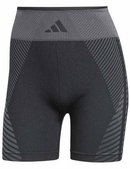 adidas Knitted Training 5" Leggings - Black/Grey Siximage6- The Sports Edit