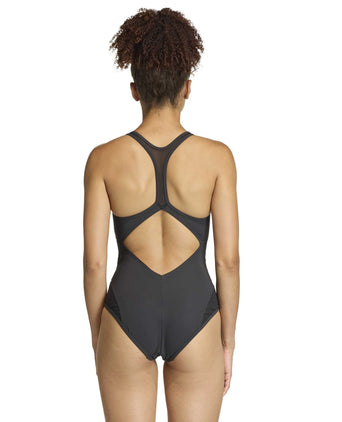 Lanelux Y-Back Mesh Swimsuit - Black