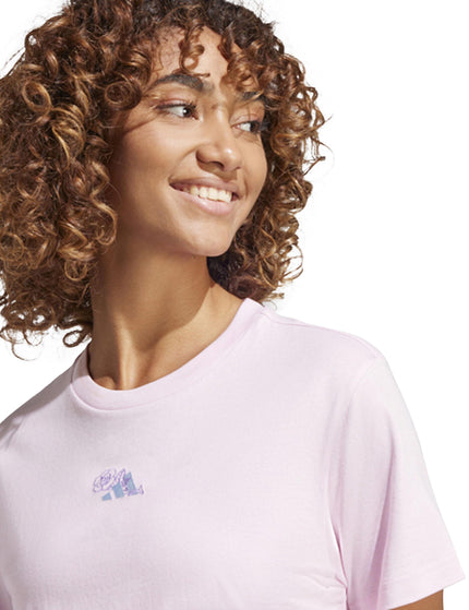 adidas Lounge Mini Graphic T-Shirt - Clear Pinkimage3- The Sports Edit