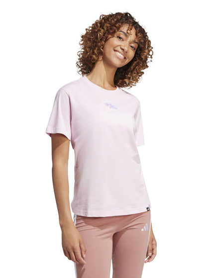 adidas Lounge Mini Graphic T-Shirt - Clear Pinkimage5- The Sports Edit