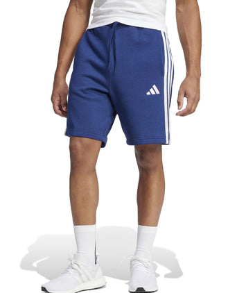 Essentials 3-Stripes Fleece Shorts - Dark Blue/White