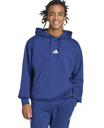 Essentials Feelcozy Fleece Hoodie - Dark Blue/White