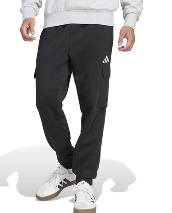 Essentials Feelcozy Fleece Cargo Joggers - Black/White