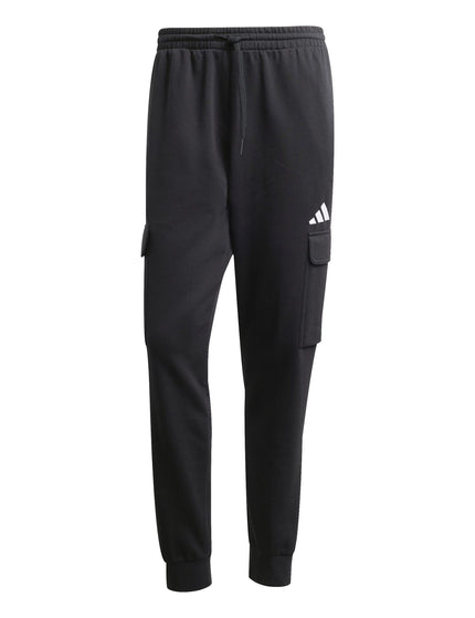 adidas Essentials Feelcozy Fleece Cargo Joggers - Black/Whiteimages6- The Sports Edit