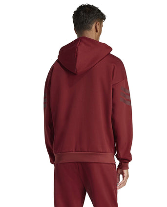 Future Icons 3-Stripes Full-Zip Hoodie - Active Maroon