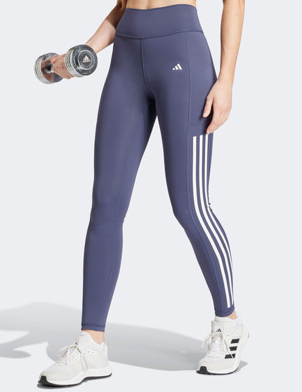 adidas Optime 3-Stripes Full-Length Leggings - Shadow Navyimage1- The Sports Edit