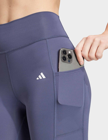 adidas Optime 3-Stripes Full-Length Leggings - Shadow Navyimage3- The Sports Edit